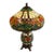 Vintage Tiffany-Style Floral Stained-Glass Table Lamp With Illuminated Base For Sale