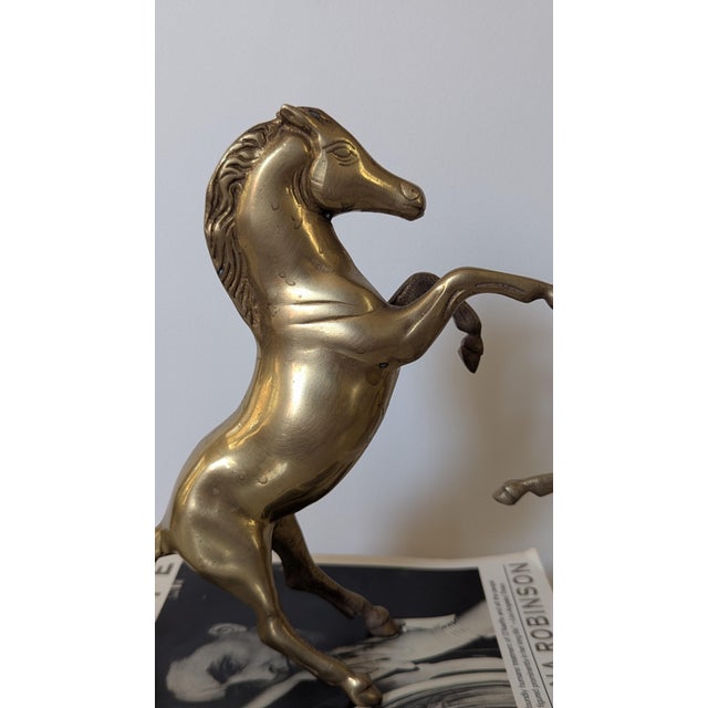 1960s Brass Horses Bookends For Sale - Image 4 of 5
