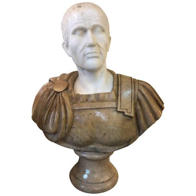 20th Century Marble Roman Bust For Sale - Image 6 of 6