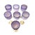 1990s 1990s Attributed Cam Langley Hand Blown Iridescent Lavender Art Glass Wine Goblets – Set of 7 For Sale - Image 5 of 6