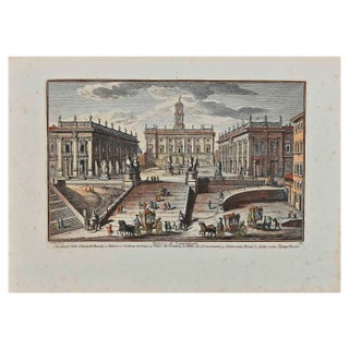 Giuseppe Vasi, Palazzi di Campidoglio, Original Etching, 18th-Century For Sale