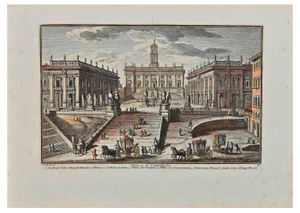 Giuseppe Vasi, Palazzi di Campidoglio, Original Etching, 18th-Century