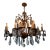 Vintage Chandelier-Absolutely Extraordinary Spanish Brass Chandelier With Faceted Crystals For Sale