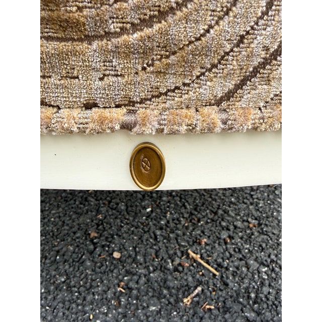 Cream 1990s Barbara Barry for Henredon Cane Back Side Chair With Barbara Barry for Kravet Couture Velvet Seat For Sale - Image 8 of 12