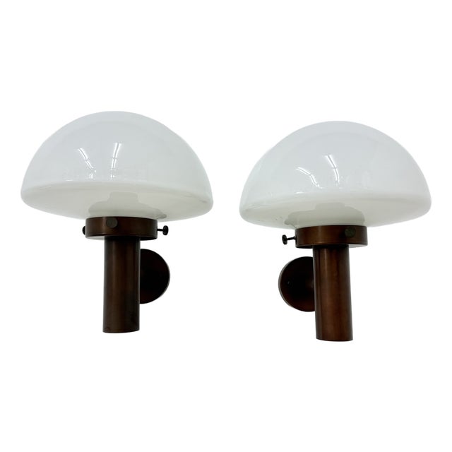 Glass Globe Wall Sconces attributed to Lisa Pape, Sweden, 1970s, Set of 2 For Sale