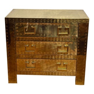 Sarreid Style Brass Chest For Sale