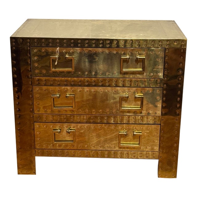 Sarreid Style Brass Chest For Sale