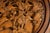 Wood Antique Carved Chinese Nesting Tea Table With Four Stools For Sale - Image 7 of 9