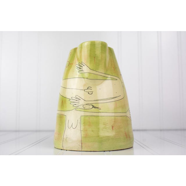 Listed Artist Vivienne Ross Studio Art Pottery Pitcher Vase - Nude Forms For Sale - Image 4 of 16