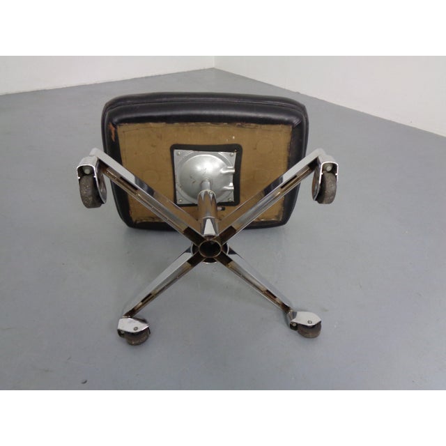 Rollable and Adjustable Leather Stool, Germany, 1960s For Sale - Image 12 of 18