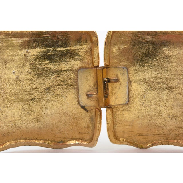 Vintage Hand Hammered Gold Plated Cuff Bracelet For Sale - Image 10 of 10