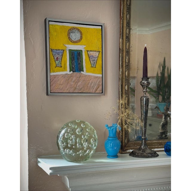 English Whimsical Yellow Interior Painting For Sale - Image 3 of 9