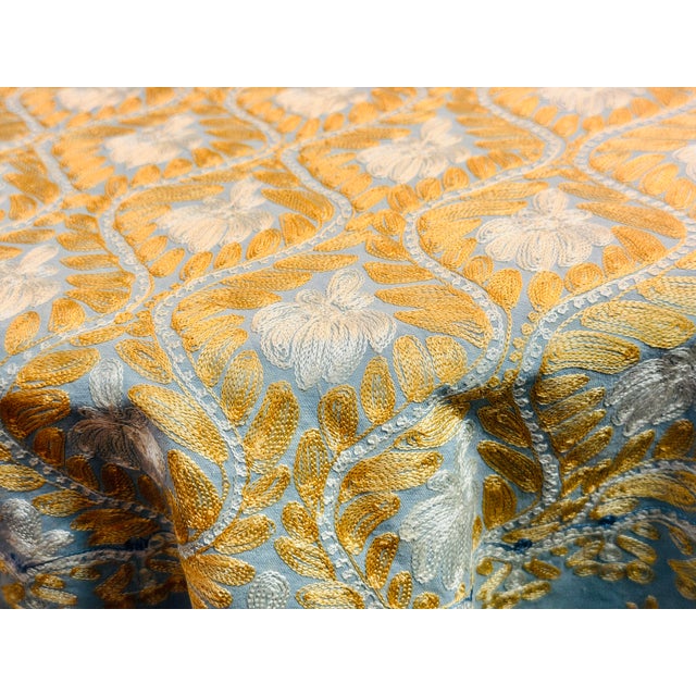 Moroccan Mid 20th Century Round Ghabani Embroidered Tablecloth. For Sale - Image 3 of 6
