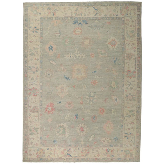 Oushak Style Area Rug, 10'01 X 13'09 For Sale - Image 10 of 10