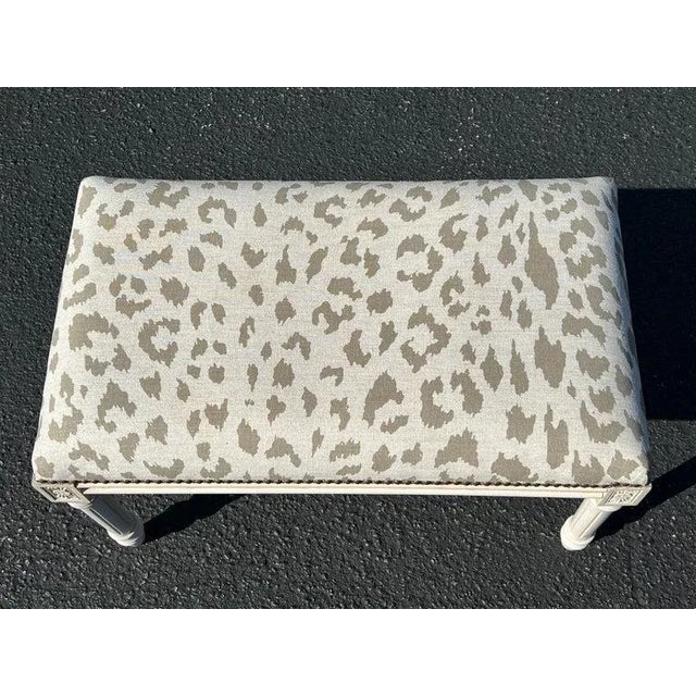 2010s Upholstered Bench With Animal Print For Sale - Image 5 of 13