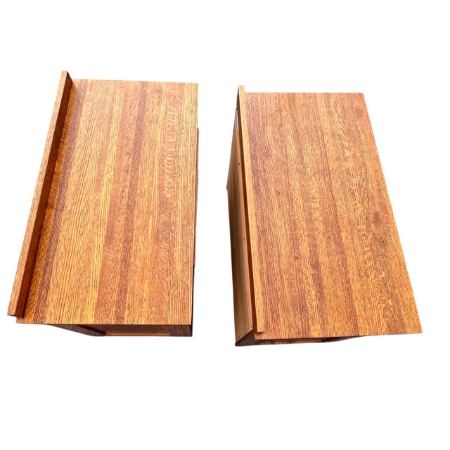 Late 20th Century Mission Oak Nightstands End Tables Michaels Furniture for Restoration Hardware, 2 Pieces For Sale - Image 13 of 17