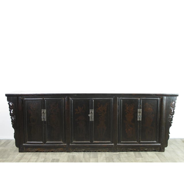 This late 19 century antique Chinese sideboard is a rare find. This gorgeous antique Chinese sideboard was retrieved from...