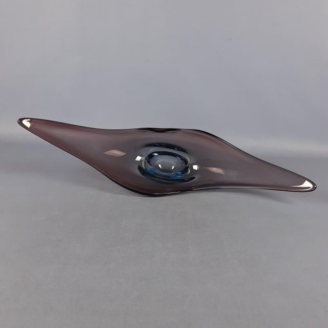 Purple and Blue Sommerso Murano Glass Centerpiece by Flavio Poli for Seguso, 1970s For Sale - Image 6 of 16