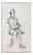 Mid Century Seated Figure Pen & Ink Drawing For Sale