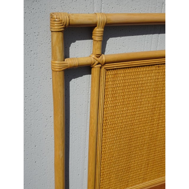 Vintage Mid Century Bamboo Cane Rattan Blonde King Headboard ~ Style McGuire For Sale - Image 13 of 15
