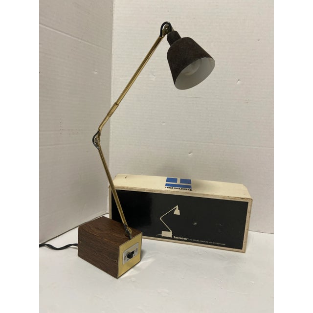 Mid-Century Industrial Early Tensor Desk Lamp & Box For Sale - Image 12 of 12