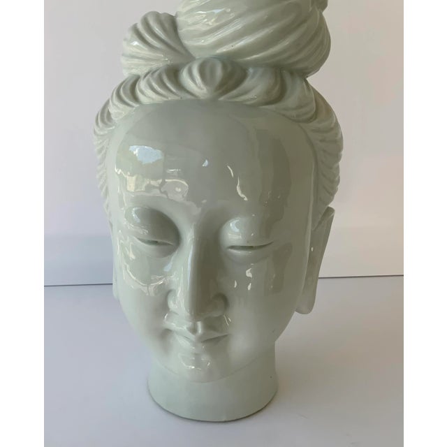 Japanese Vintage Large Japanese Porcelain Bust of a Lady For Sale - Image 3 of 6