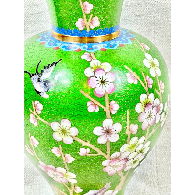 Vintage Green Cloisonné Vase Chairish