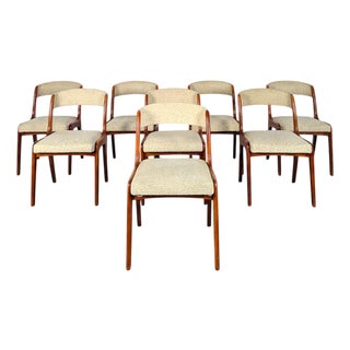 Scandinavian-Style Chairs with Bouclé Upholstery, Set of 8 For Sale
