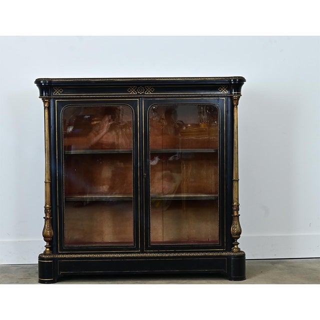 19th Century French 19th Century Ebonized Bibliotheque For Sale - Image 5 of 12