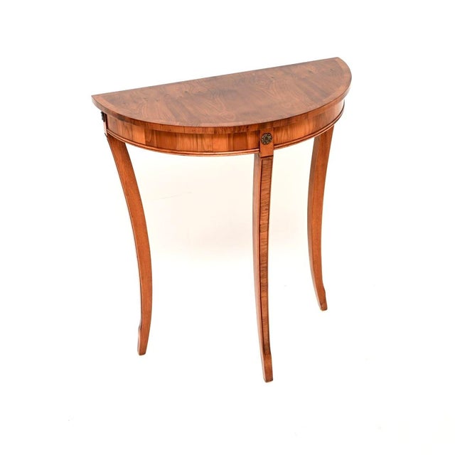 Wood Antique Regency Style Console Table in Yew Wood, 1950 For Sale - Image 7 of 7