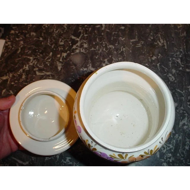 Highly collectible! A very nice Apothecary pot made of faience by an artist from Italy. This pot was hand-painted by an...