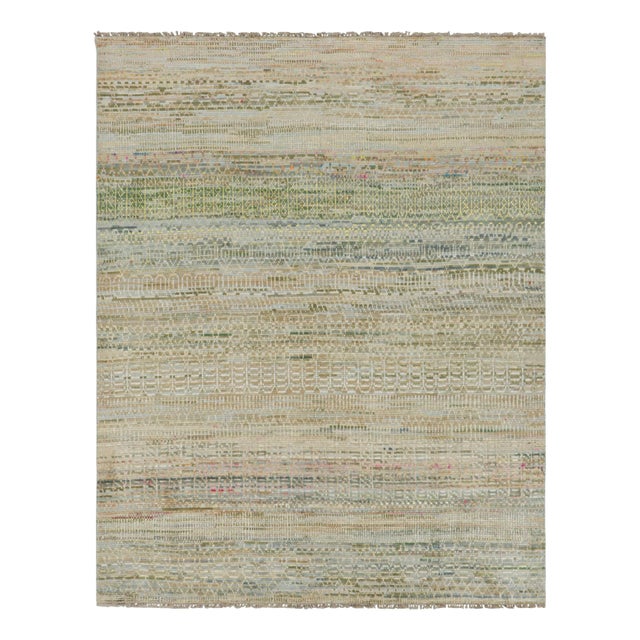 Contemporary Rug & Kilim’s Contemporary Rug With Polychromatic Stripes and Geometric Patterns For Sale - Image 3 of 8