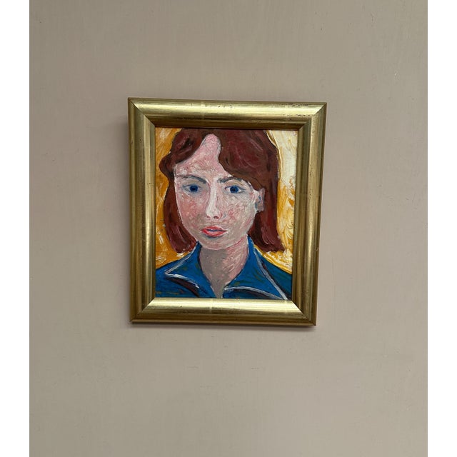 Original Vintage Swedish Oil on Canvas – “Annemarie” by Harry Ericsaw – Signed & Dated 1978 – Framed – 35 × 30 cm (13.8" ×...