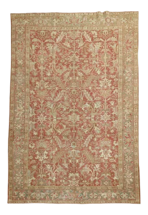 Pink Red Antique Heriz, 7'11'' X 10'11''