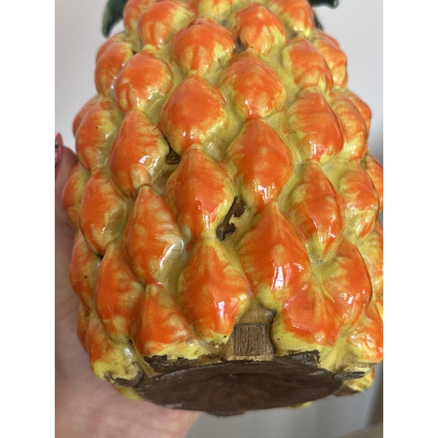 Glazed Ceramic Pineapple Sculpture, 1960s For Sale - Image 5 of 6