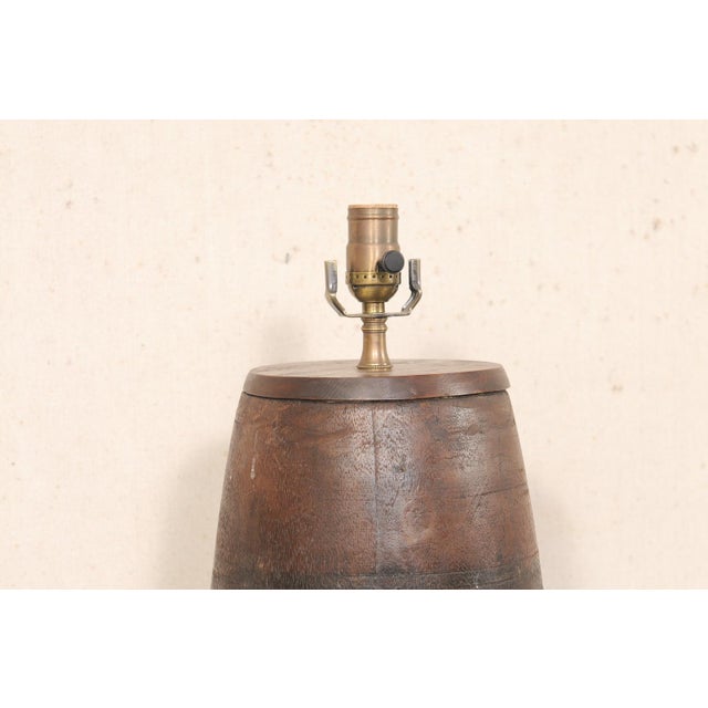 Wood Antique British Colonial Column Table Lamp For Sale - Image 7 of 10
