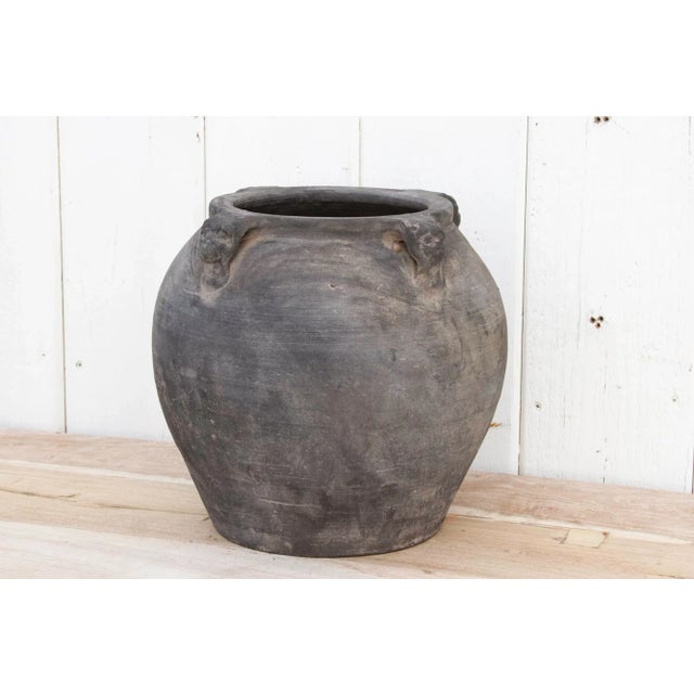 1950s Rustic Gray Earthenware Pot For Sale - Image 5 of 9