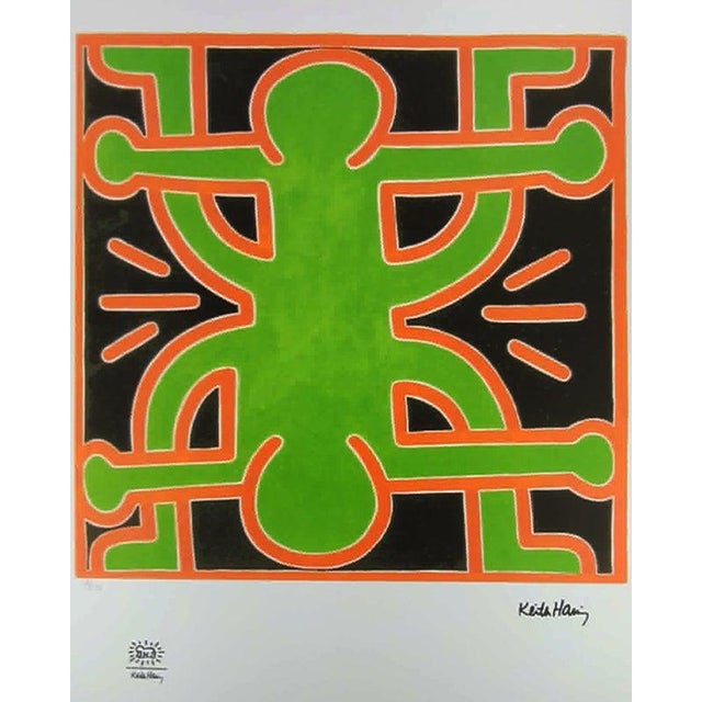 Keith Haring Limited Edition Lithograph Numbered in Pencil - 51 of 150 After Authorization stamps: Impressed Oringinal...