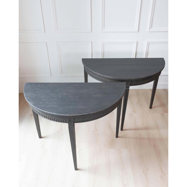 Pair of Swedish Demi-Lune Tables, circa 1880 For Sale In Atlanta - Image 6 of 11