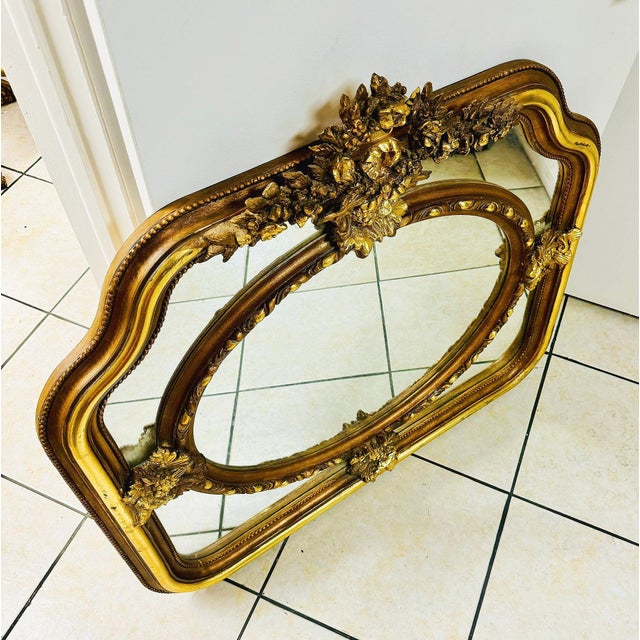 Baroque Style Copper and Gold Wall Mirror For Sale - Image 4 of 8