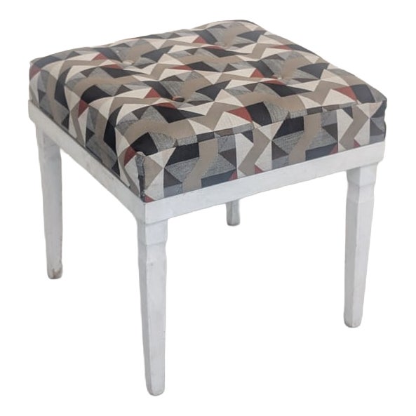 Pouf with Ladder in Grey and Brown For Sale