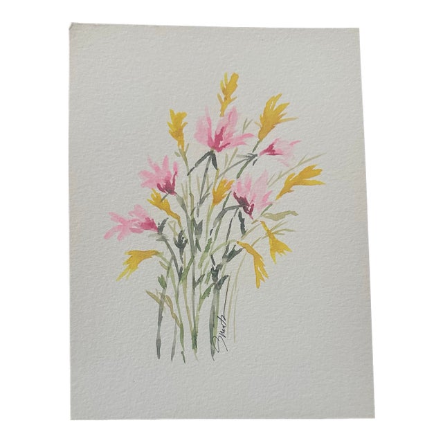 “Gentle Petals” Signed Original Watercolor Botanical by Nancy Smith For Sale