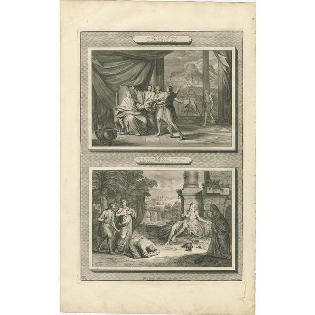 Baroque Pieter Mortier, Job Hears of His Losses and Job Visited by His Friends, 1700, Engraving For Sale - Image 3 of 12