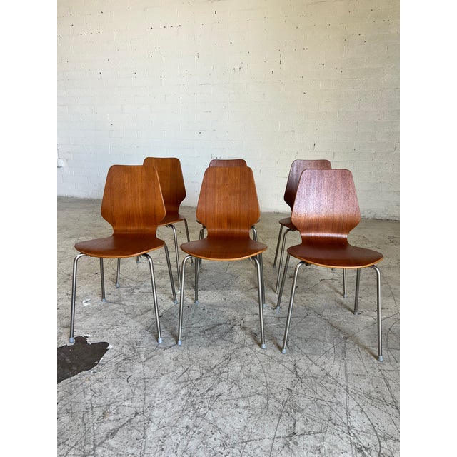 1960s Newly Refinished Mid Century Danish Teak Dining Chairs - Set of 6 For Sale - Image 5 of 5