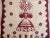 1940s Linen Hand Towels Maroon & Ivory Set of 3 For Sale - Image 10 of 11