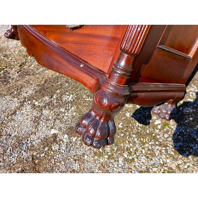 Antique Victorian Mahogany Chest of Drawers W Claw Feet and Six Drawers 1930s For Sale - Image 13 of 18