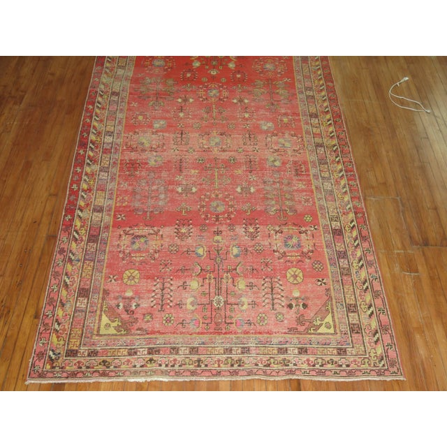Textile 19th Century Zabihi Collection Khotan Worn Gallery Size Rug - 6'4" x 12'8" For Sale - Image 7 of 8