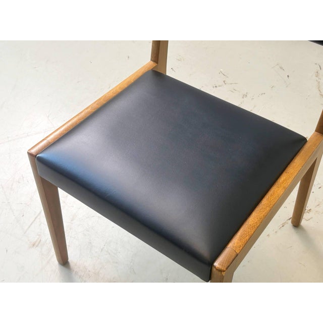 Black Vintage Upholstered Chairs in Beech Wood, 1960s For Sale - Image 8 of 10