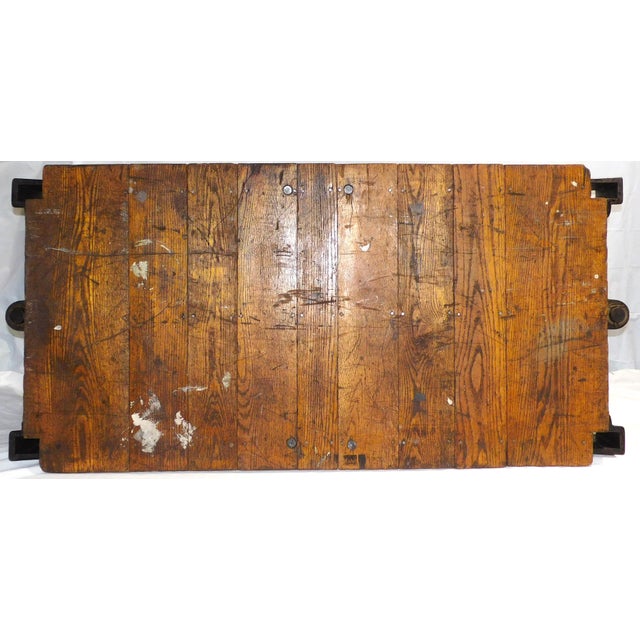 Vintage Howe Scale Company Industrial Oak & Cast Iron Factory/Railroad Cart For Sale In Portland, ME - Image 6 of 18