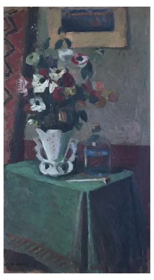 Georges Darel, Nature Morte à la Pipe 2, Oil on Cardboard